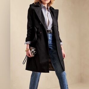 Banana Republic Black Coat with Tan Lining